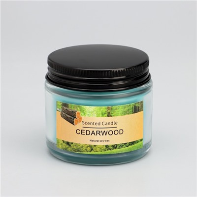 Ароматическая свеча в банке «Scented Candle, Cedarwood», кедр, 5×5 см, 140 г