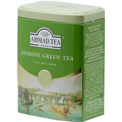 AHMAD TEA. English Caddy. Jasmine Green tea 100 гр. жест.банка