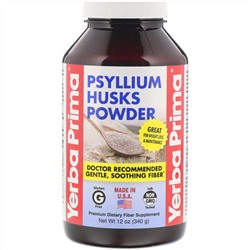 Yerba Prima, порошок из шелухи семян подорожника, 340 г (12 унций)