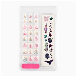 Накладные ногти детские с татуировками «Будь красоткой», 24 шт.
