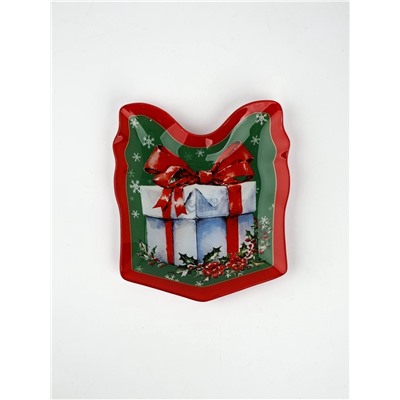 Тарелка новогодняя плоская «Новогодний сюрприз», 15×17.3 см