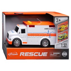 Машина "Скорая помощь" 1:32 (свет, звук) в коробке