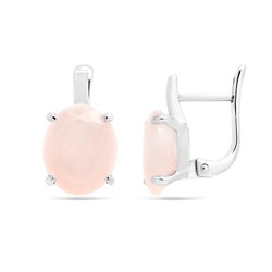 Серьги из серебра розовый кварц, Ю-200М43