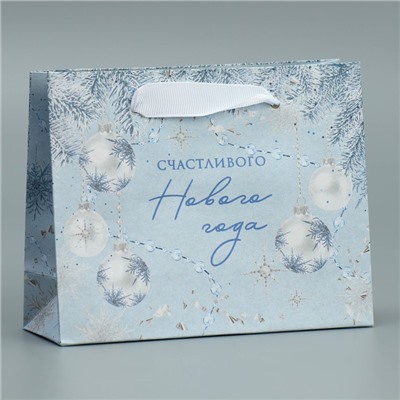 Пакет подарочный новогодний крафтовый «Новогодняя нежность», S 15×12×5.5 см