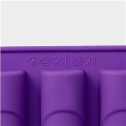 Форма для выпечки Доляна «Батончик», силикон, 30×17.5 см, 20 ячеек (6.5×2.5×2 см), фиолетовая