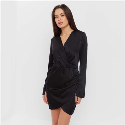 Платье шёлковое мини женское MIST, размер 44, чёрное