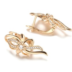 Серьги крупные висячие, покрытие позолота 585 пробы,H0276, арт.212.007