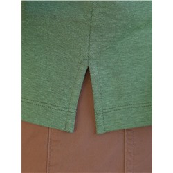 Футболка поло с воротником на пуговицах из полотна пике с меланжевым плетением с эластаном