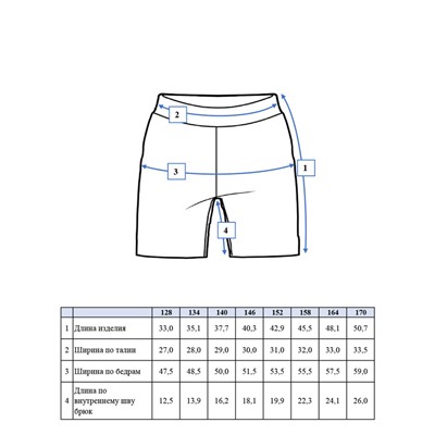 Шорты трикотажные для девочек