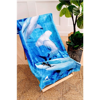 Полотенце пляжное махровое 70*140, 100 % хлопок, Акулы НАТАЛИ, 1033515