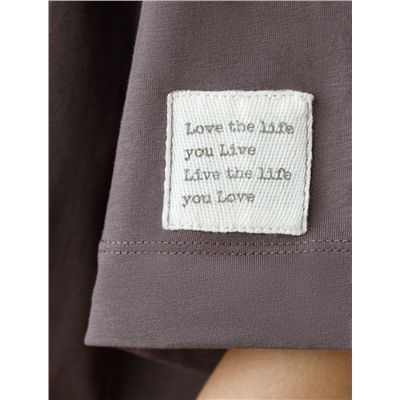 Свободное платье-футболка с разрезами и принтом из 100% хлопка