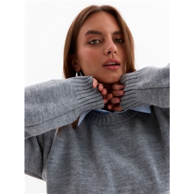 Джемпер женский MINAKU: Knitwear collection, светло-серый, размер 46-48