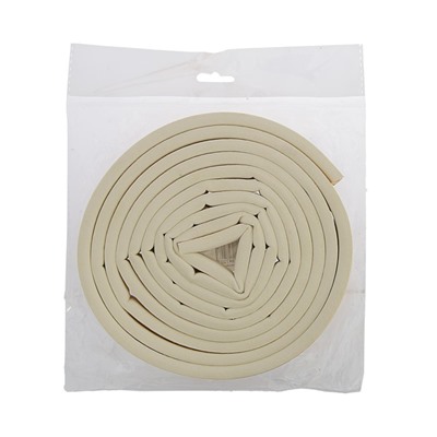 Уплотнитель резиновый ТУНДРА, профиль D, размер 9×8 мм, белый, в упаковке 6 м