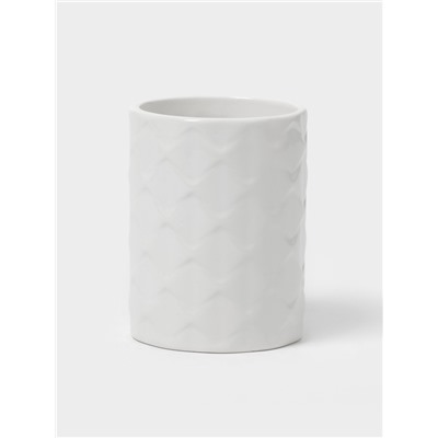 Набор аксессуаров для ванной комнаты «Ромбы», 2 предмета (дозатор для мыла, стакан), цвет белый