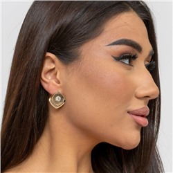 Серьги ювелирная бижутерия коллекция "Дубай" покрытие: позолота, вставка: прозрачный переливающийся камень, 5808, арт.216.334