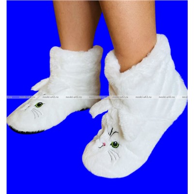 2 ПАРЫ - Подарочный набор носки-САПОЖКИ женские с мехом Мордочки ВЫСОКИЕ
