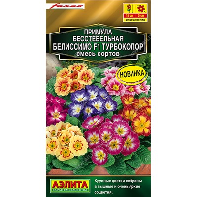 1766A Примула Белиссимо F1 турбоколор, смесь сортов 5шт