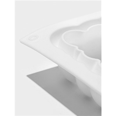 Форма для выпечки и муссовых десертов KONFINETTA «Облако», силикон, 30×18.8×3.5 см, 6 ячеек (7.4×7.4 см), белая