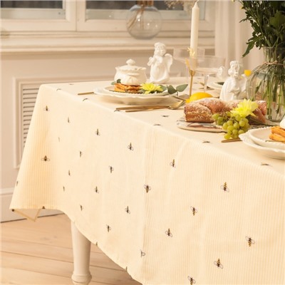 Скатерть Доляна «Пчёлки», 146×110 см, рогожка 164 г/м², 100% хлопок