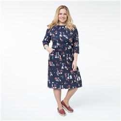 Платье, текстиль, синий