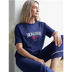 Футболка с принтом свободная эластичная из премиального хлопка