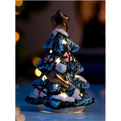 Светодиодная фигура «Зелёная Ёлка», 9.8×5.5×6.5 см, 1 LED, керамика, от батареек LR44×3, тёплый белый свет