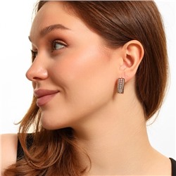 Серьги ювелирная бижутерия Дубайское золото, с покрытием позолотой 18К, вставка: фианит, цвет: прозрачный, арт.216.271