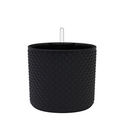 Кашпо для цветов «Фасет», 3.5 л, d=18 см, h=16.5 см, пластиковое, с автополивом, со вставкой, серое