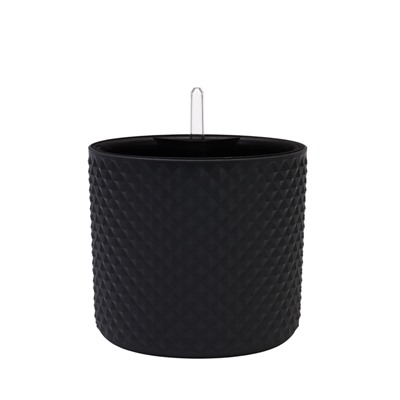 Кашпо для цветов «Фасет», 3.5 л, d=18 см, h=16.5 см, пластиковое, с автополивом, со вставкой, серое