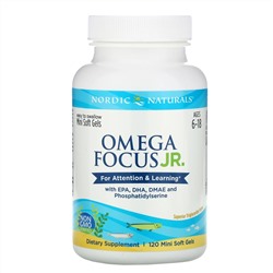 Nordic Naturals, Omega Focus Junior, для детей 6–18 лет, 120 мягких мини-таблеток