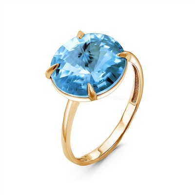 Кольцо из золочёного серебра с кристаллом Swarovski 925 пробы кл-002з-202
