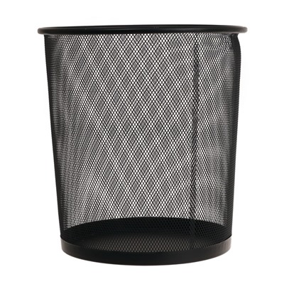 УЦЕНКА Корзина для бумаг, 15 литров, металлическая сетка, чёрная