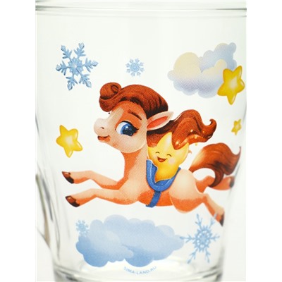 Кружки стеклянные новогодние «Весёлого праздника. Лошади», набор 2 шт.