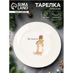 Тарелка плоская новогодняя «Всё сбудется!», d=20 см