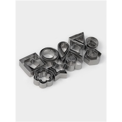 Формы для печенья Доляна «Ассорти», набор 30 шт., в кейсе, нержавеющая сталь, серебристые