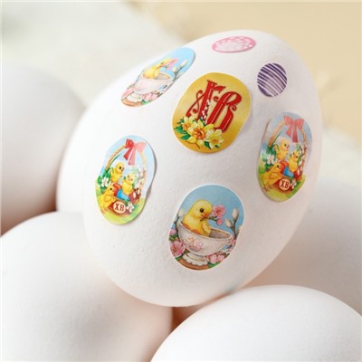 Набор для декора яиц на Пасху «Цыплята», 2 красителя: жёлтый, розовый, наклейки