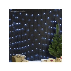 Гирлянда «Сеть» 2×1.5 м, IP44, УМС, тёмная нить, 192 LED, свечение белое, 220 В