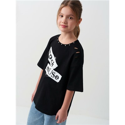 Фуфайка трикотажная для девочек (футболка)