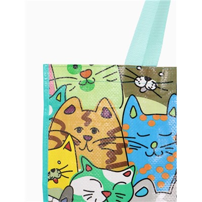 Сумка хозяйственная без застёжки, с принтом, 45×20×37 см, зелёная