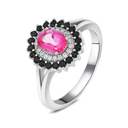 Кольцо, топаз розовый , шпинель нат., NKD-2207
