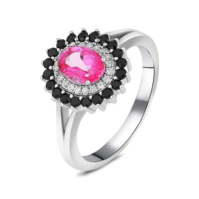 Кольцо, топаз розовый , шпинель нат., NKD-2207