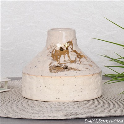 Ваза 11 см Лошади керамика  FLN-46-5 (уп 27) без уп Символ года 2026