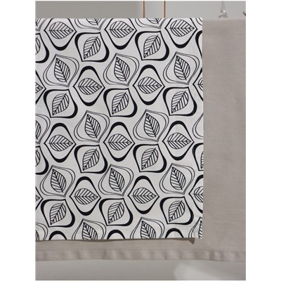 Дорожка на стол Этель Leaves 40×149 см, 100% хлопок, саржа 190 г/м², белая/чёрная