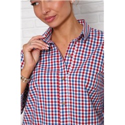 1051 Рубашка женская (Красный-синий)