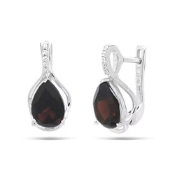 Серьги из серебра гранат, Фламинго