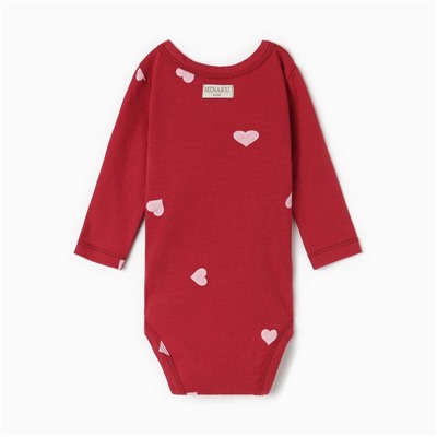 Боди детское MINAKU, рост 74-80 см, красное