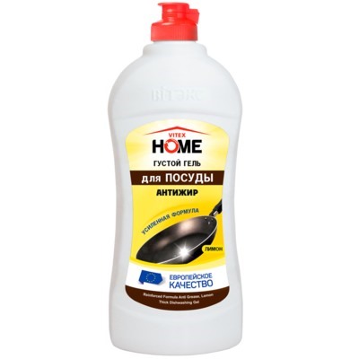 Густой гель для мытья посуды АНТИЖИР лимон 500 мл