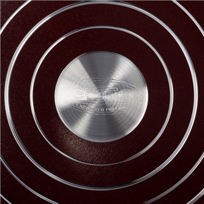 Сковорода блинная «Эксперт», d=22 см, пластиковая ручка, антипригарное покрытие, алюминий, бордовая