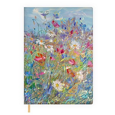 Ежедневник недатированный А6+ 240 стр. 70697 "ПОЛЕВЫЕ ЦВЕТЫ. #ВЛАД КРАВЧУК" кожзам,ляссе Феникс