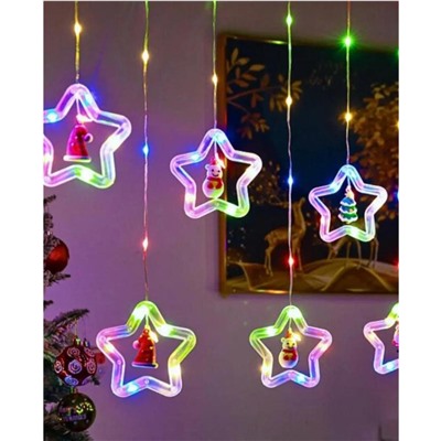 Гирлянда цветная новогодняя светодиодная Звёздочка, 300х60см, 220V